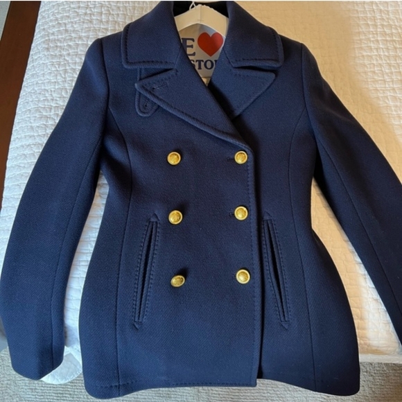 Wilfred 💙✨80% WOOL✨💙 Navy Blue Double-Breasted Women's Coat Jacket Blazer - Picture 8 of 9